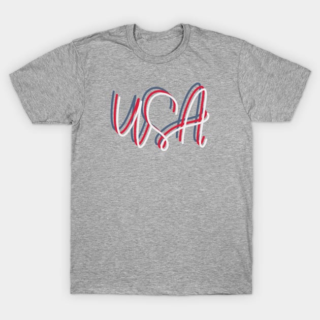 USA! T-Shirt by Hannah’s Hand Lettering